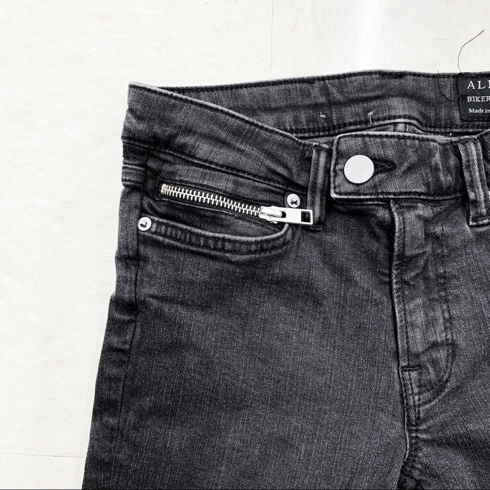 ALL SAINTS Washed Black Biker Fit Skinny Jeans 25 - Picture 7 of 13